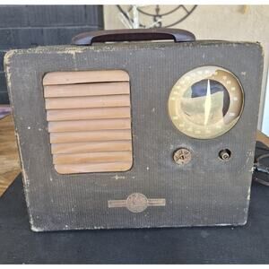 Vintage Emerson Tube Radio Wood Case And Handle